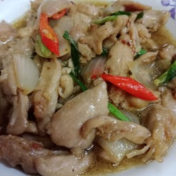 ข้าว ไก่ผัดน้ำมันหอย