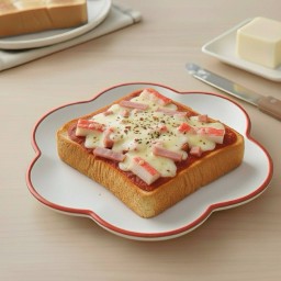 ปังปิ้ง พิซซ่าปูอัด+แฮม+ชีส