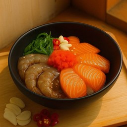 ข้าวหน้า กุ้งดอง&แซลมอนดองโชยุ