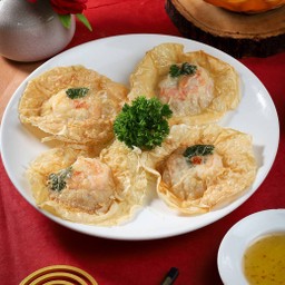 ฟองเต้าหู้ห่อกุ้งทอด