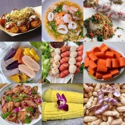 ลาบ น้ำตก ข้าวโพดต้ม มันญี่ปุ่น @ ตลาดบ้านฟ้าเลอมาร์เช่