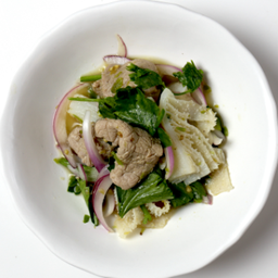 ยำรวมผ้าขี้ริ้วเนื้อสด | Spicy Mixed Tripe and Raw Beef Salad