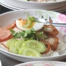 Crispy Pork And Chinese Sausage With Rice