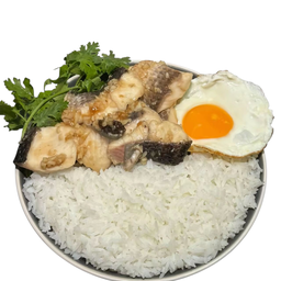 ข้าวปลากะพง กระเทียม