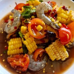 ตำข้าวโพดกุ้งสด