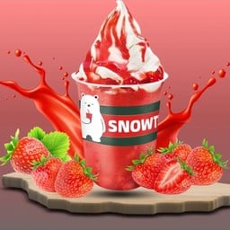 สตรอเบอร์รี่สมูทตี้สโนว์ท็อปปิ้ง
