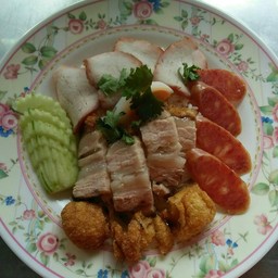 Red Pork Rice + Crispy Pork + Chinese Sausage