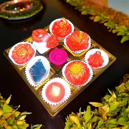 ขนมชุดดิปาวลี สีชมพู ถวายพระแม่ลักษมี