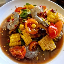 ตำข้าวโพดกุ้งสด