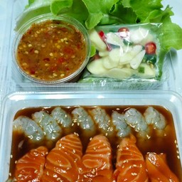 แซลมอง+กุ้งดองซีอิ๊วเกาหลี