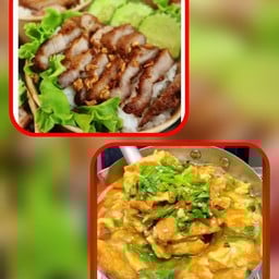 ข้าวคอหมูทอด&ต้มแซ่บไข่เจียว