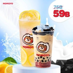 น้ำมะนาว+ชานมเฉาก๊วย M