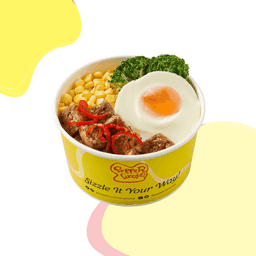 ข้าวด้งสไปซี่หมูคุโรบูตะและไข่