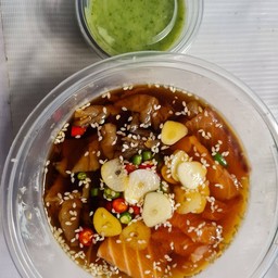 แซลม่อนดองซีอิ๊ว+แมงกะพรุนดอง