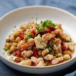 กุ้งพริกขี้หนูกระเทียมสด