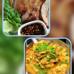 ข้าวคอหมูย่าง&ต้มแซ่บไข่เจียว