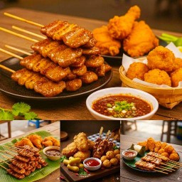 หมูปิ้งโบราณ ไก่ทอดซอสเกาหลี  เจ๊แบม 1