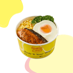 ข้าวด้งเทริยากิแซลมอนและไข่