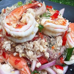 ยำวุ้นเส้นโบราณใส่กุ้ง