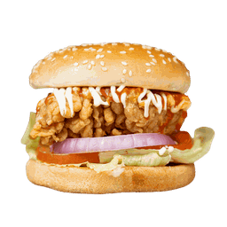 เบอร์เกอร์ไก่กรอบซอสศรีราชา