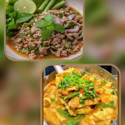 ข้าวลาบหมู&ต้มแซ่บไข่เจียว