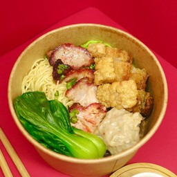 บะหมี่หมูแดงฮ่องกง & หมูกรอบ