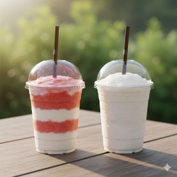 [เซตสุดฮิต] สตอเบอรี่โยเกิร์ต + มะพร้าวปั่นนมสด