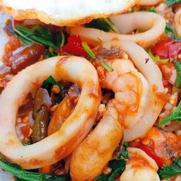 ข้าวพริกแกงทะเล+ไข่ดาว