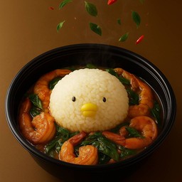 ข้าวกะเพรากุ้ง