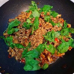 กระเพรา+ไข่ข้น ครัว2พี่น้อง บางแวก