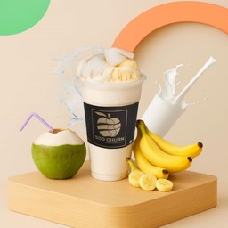 มะพร้าว+กล้วยหอม+นมสด (ปั่น)