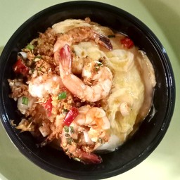 ข้าวไข่ข้น-กุ้งคั่วพริกเกลือ