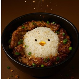 ข้าวหมูชิ้นผัดกระเทียมพริกไทย