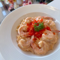 สปาเก็ตตี้ครีมซอสกุ้ง