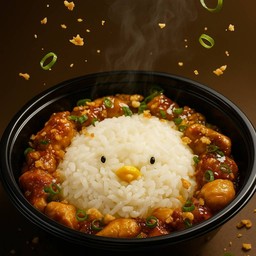 ข้าวไก่ผัดกระเทียมพริกไทย