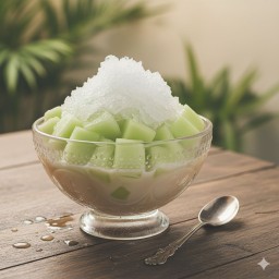 M1.แตงไทย น้ำกะทิน้ำตาลโตนดเคี่ยว