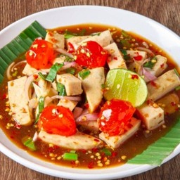 ยำหมูยอ+ไข่แดง