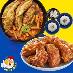 Set ไก่ทอด8ชิ้น+ต๊อกบ๊กกีเกี๊ยว4ชิ้น+ข้าวญี่ปุ่น2+หัวไช้เท้า