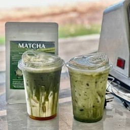 มัทฉะลาเต้ น้ำตาลโตนด