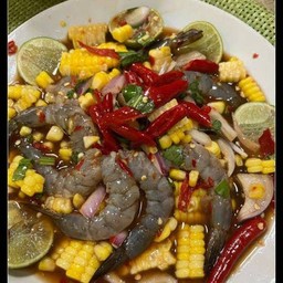 ยำข้าวโพดกุ้ง