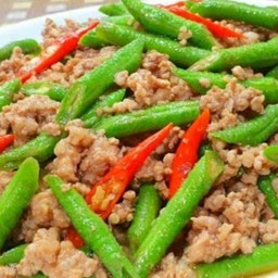 ผัดถั่วฝักยาวหมูสับ(เป็นกับข้าว