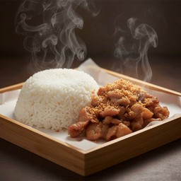 ไก่ทอดกระเทียมราดข้าวสวย