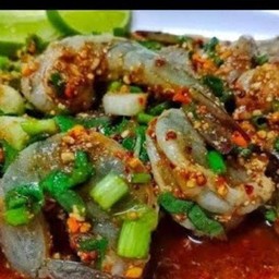 ลาบกุ้งสดมะนาว (กุ้ง 5 ตัว)