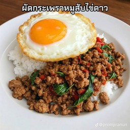 ข้าวกระเพราหมูสับไม่รวมไข่ดาว