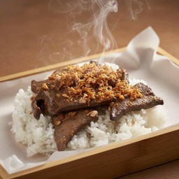 ตับกระเทียมราดข้าวสวย