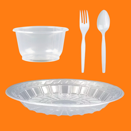 จาน+ถ้วยซุป+ช้อนส้อม