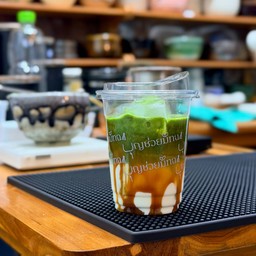 ICED CARAMEL MATCHA LATTE