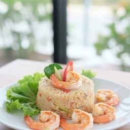 ข้าวผัดพริกขี้หนูกุ้งสด (ข้าวหอมมะลิ)