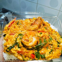 ข้าวห่อหมกกุ้งไข่ข้น