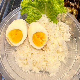 ข้าวปล่า+ไข่ต้ม(ไข่เป็ด)
